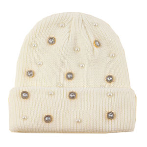 Gorro de Invierno Acrílico Tejido a Mano con Pedrería Morada, Unisex y Cómodo - Product Image 6