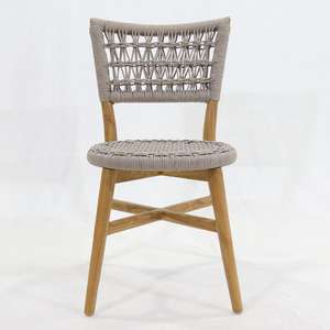 เก้าอี้รับประทานอาหารทรงทันสมัย ผลิตจากหวายและอะลูมิเนียม กันน้ำ ดีไซน์ตามหลักสรีรศาสตร์ เหมาะสำหรับอพาร์ทเมนต์ รีสอร์ท วิลล่า คาเฟ่กลางแจ้ง - Product Image 1