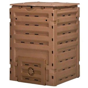 Compostiera da Giardino da 450L con 2 Porte Scorrevoli Marroni - Product Image 2