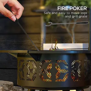 Handmade Luxury <b>Fire</b> Pit With Heavy Duty Steel Bowl For Garden Bonfire And Outdoor Family GatheringsPortable Freestanding - Product Image 4