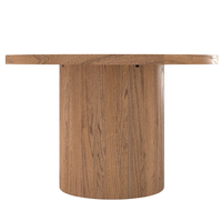 Table à manger ronde pliable 4 places en teck, naturelle, moderne, écologique, durable, faite à la main et multifonctionnelle pour la maison et la cuisine