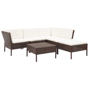 Conjunto de Muebles de Jardín en Color Crema, Blanco y Marrón - Product Image 1