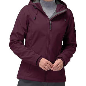 Chaqueta Softshell para mujer con capucha, forro polar, ligera, cortavientos e impermeable, para actividades al aire libre - Product Image 4