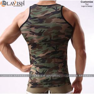 Débardeur décontracté grande taille pour hommes à séchage rapide Fitness Gym Muscle Vest avec camouflage Texture Print respirant tricoté tissage sans manches - Product Image 4