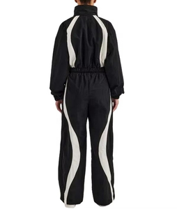 Customize 2026 style Windbreaker Lightweight for women Tracksuit best <b>Zip</b> <b>Up</b> Nylon <b>Cropped</b> Hoodie and Jogger Set for Women - Product Image 1