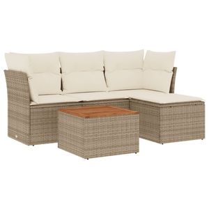 Conjunto de sofá de jardín beige y blanco crema - Product Image 2