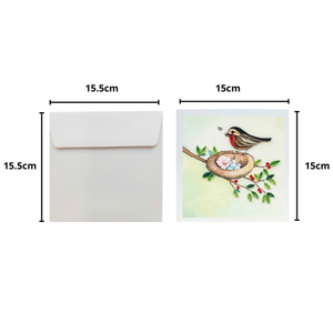 Wholesale Quilling Card Bird On The Nest Design Theme Animal <b>Handmade</b> Greeting Card With Envelope Quilled Card For <b>Paper</b> Gifts - Product Image 3