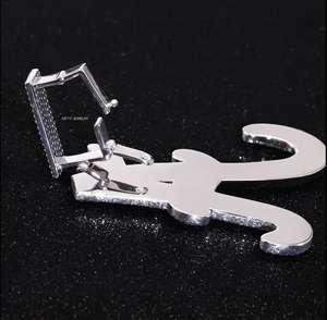 Colgante de moissanita con diamantes personalizados, colgante de hip hop con letras del alfabeto, colgante con inicial personalizada, collar de regalo para él y para ella - Product Image 2