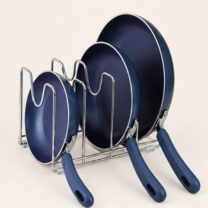 Metal Pots and <b>Pans</b> Organizer for Kitchen Cabinet Space-Saving Frying <b>Pan</b> Rack & Skillet <b>Holder</b> Sink Storage Shelf - Product Image 1