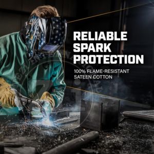 Chaqueta de Trabajo Anti-Calor Zi Green, Corte Regular, Ropa de Seguridad para Fábrica y Taller, 100% Algodón 9oz, Retardante de Llama NFPA2112, Soldada - Product Image 4
