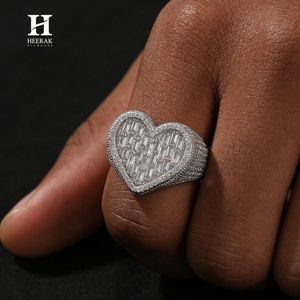 Anillo de Sello Personalizado de Corazón con Diamantes de Imitación Estilo Hip Hop - Anillo de Dedo Índice Chapado en Oro de 14K con Diamantes de Laboratorio - Product Image 6