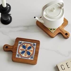 Olive Wood <b>Slices</b> 4 Pack, <b>Tree</b> Bark Wooden Plates and Coaster Premium Quality Mango Wooden Coaster Home Appliances Wholesale - Product Image 1