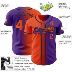 Camisetas de Béisbol Personalizadas con Degradado, Uniformes de Equipo Transpirables y Cosidos para Jóvenes, Hombres, Mujeres y Niños - Product Image 1