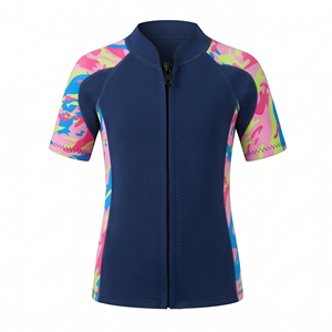 Kids Camo Print Shorty <b>Wetsuit</b> | 2mm Neoprene Short Sleeve Diving Suit | Front Zip | Custom Pattern Wholesale - Product Image 3