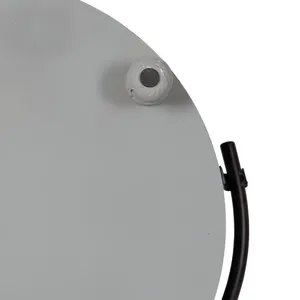 Round Metal Serving Tray with <b>Black</b> Handle and Ball Feet Minimalist Design Flat <b>Plate</b> Durable Solid Color - Product Image 2