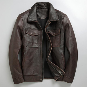 Blouson de moto en cuir personnalisé avec logo OEM, fermeture éclair, court, en laine tissée, coupe-vent, imperméable, streetwear, vêtement d'extérieur - Product Image 5