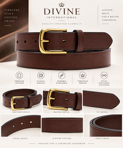 Ceintures en cuir personnalisées pour les marques privées et les marques de vente au détail de Divine International - Product Image 2