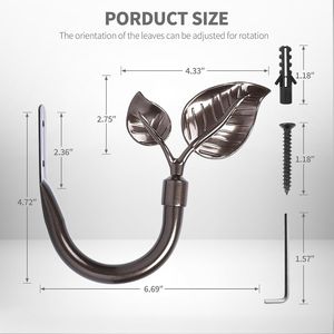 Handmade Metal Leaf Shaped Curtain Holdbacks 2pcs Antique Brass Wall <b>Tieback</b> Hook Pull Backs Elegant Side Curtain Holders for - Product Image 5