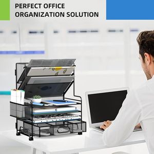 Organizzatore per Carta a 4 Livelli con Portadocumenti a 3 Tasche e Portapenne, Organizzatore da Scrivania e per Cassetti - Product Image 4