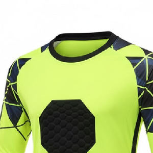 Camiseta de Portero de Fútbol Unisex de Manga Larga, Cuello en V, Estampado Geométrico por Transferencia de Calor, Poliéster que Absorbe la Humedad, Corte Regular para Adultos - Product Image 5