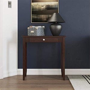 Table console en bois pour salon, table d'appoint pour entrée avec 1 tiroir, couleur bois café, table console pour la décoration de la maison - Product Image 2