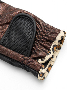 <b>Women</b> Full Finger Horse Riding <b>Gloves</b> Metallic Glitter Leopard Print Non-Slip Stretch <b>Leather</b> <b>Gloves</b> - Product Image 4