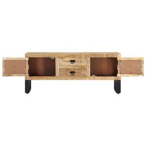 Mueble para TV de madera de mango en bruto y acero con soporte de zinc para televisores - Product Image 5