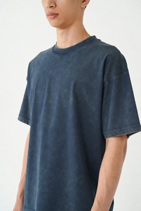 Bulk Wholesale Custom Sublimation Printed Oversized Distressed Acid Wash T-<b>Shirt</b> with Shoulder Short Sleeve Unisex Crewneck Tee - Product Image 5