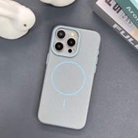 Honatop Litchi Grain Cuir Peau Anneau Magnétique TPU Téléphone Portable Cas pour 16PRO Max 15/14/13 12 11