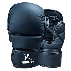 Guantes de MMA de Cuero ROBUST INDUSTRIES con Cierre de Gancho y Bucle para Artes Marciales, Entrenamientos de Fitness, Construcción Resistente, Agarre Antideslizante y Cómodos - Product Image 1