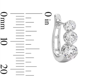 <b>Hoops</b> Earrings Diamond Earrings Gold and <b>Silver</b> Earrings Lab Grown Diamonds Earrings <b>Hoops</b> Fine Jewelry for Women - Product Image 3