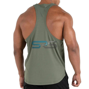 Men's Gym Singlet Knitted Plus Size Custom Design Muscle Fit Tank <b>Top</b> Spandex/Cotton Workout Shirt - Product Image 4