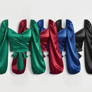 T-shirt court imprimé écologique de haute qualité pour femmes, col rond, 100% coton, design sans couture, fabriqué au Bangladesh - Product Image 3