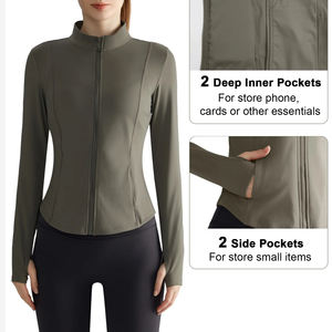Top de Yoga Ajustado y Cómodo con Cierre, Ropa Deportiva de Alta Calidad, Tejido Elástico en Cuatro Direcciones, Corte Ajustado, Servicio OEM, Chaqueta de Yoga para Mujer - Product Image 3