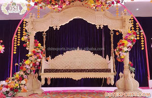 Juhola balançoire de paon en argent sterling, artisanat pour mariage indien, métal argenté sculpté, finition platine - Product Image 2