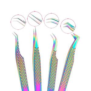 Pinzas para Pestañas de Acero Inoxidable con Puntas Suaves, Color Degradado de Precisión para Uso Estético - Product Image 4