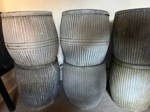 Top Selling Handmade <b>Dolly</b> Metal Planters <b>Tub</b> With White Washed Patina Outdoor Garden Use Industrial Planters Pots - Product Image 4