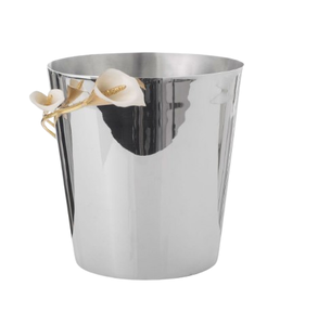 Seau à glace pour vin de taille moyenne, finition argentée, durable, brillant et poli, léger, en acier inoxydable, idéal pour les fêtes - Product Image 1