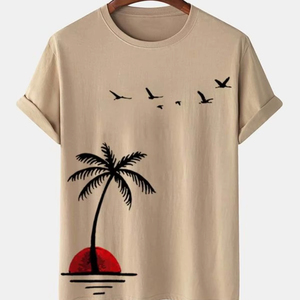 T-shirts à col rond confortables et résistants de 240 g certifiés, avec logo frontal en tissu Dobby pour hommes et femmes - Product Image 1