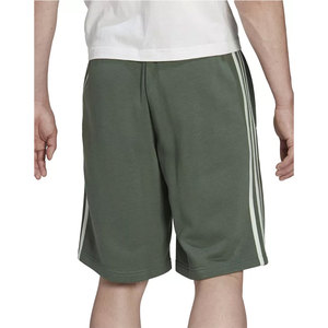 Shorts de sport décontractés pour hommes, en molleton de coton, avec bandes latérales, taille élastique, longueur genou, pour l'été - Product Image 6