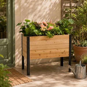 Wooden Planter Box Raised Garden Bed for Flowers and Green <b>Plants</b> Durable Planter <b>Pot</b> Outdoor Garden Farmhouse Design Vietnam - Product Image 4