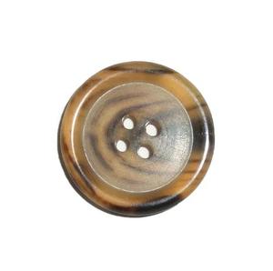 Boutons en corne ronds naturels polis à quatre trous, écologiques, faits à la main, fournitures artisanales modernes - Product Image 3