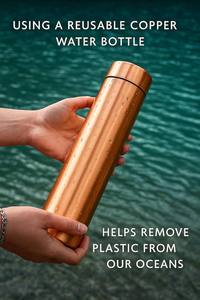 Matte Copper <b>Water</b> <b>Bottle</b> <b>Plain</b> Finish Ayurvedic Drinking <b>Bottle</b> Reusable Leakproof Metal Travel Gift <b>Bottle</b> - Product Image 5