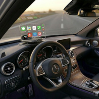 Sudex HUD003 OEM Système de projection de vitesse intelligent HUD pour pare-brise de voiture, mains libres, télécommande LED, 15 pouces HD WiFi/Bluetooth, commande vocale