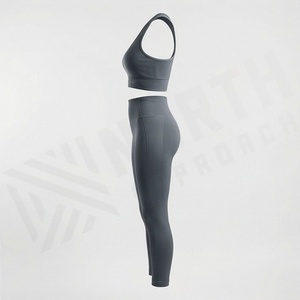 Ropa Deportiva Personalizada sin Costuras para Mujer, Top Deportivo Acanalado, Conjunto para Entrenamiento, Running, Yoga, Gimnasio, Ropa Atlética Femenina - Product Image 3