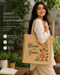Custom Printed Floral Jute Tote <b>Bag</b> Rope Eco-Friendly <b>Reusable</b> Shopping Gift Exhibition Promotional Grocery Carry <b>Bag</b> Wholesale - Product Image 3