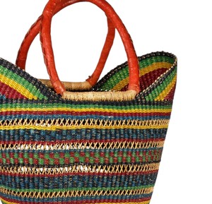 Wholesale Multi Seagrass <b>Handbags</b> Luxury Leather Handle Custom Women <b>Straw</b> <b>Handbag</b> Eco Friendly Summer Beach Bag OEM - Product Image 4