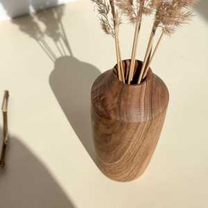 Vase en bois artisanal abordable pour fleurs séchées, herbe de la pampa et décoration de table rustique élégante pour la maison - Product Image 5