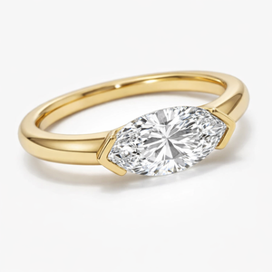 แหวนเพชรทรงมาร์คีส์ 0.75 กะรัต ทอง 14K เพชรเลี้ยงในห้องปฏิบัติการ ฝังแบบอีสต์เวสต์ ผู้จำหน่ายเครื่องประดับเพชร แหวนหมั้นสำหรับผู้หญิง - Product Image 4