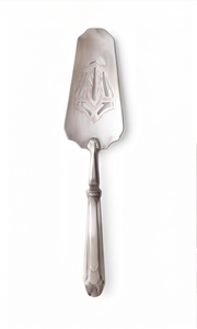 Stainless Steel <b>Cake</b> <b>Server</b> With Engraved Monogram Irregular Shape Dishwasher Safe Ideal For Parties <b>Cake</b> Serving And Wedding - Product Image 1